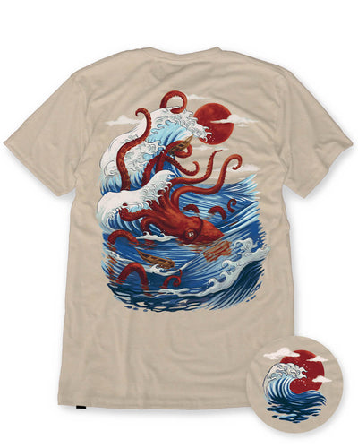Ocean Wrath Tee-Cream-Regular-Mock--Model---L