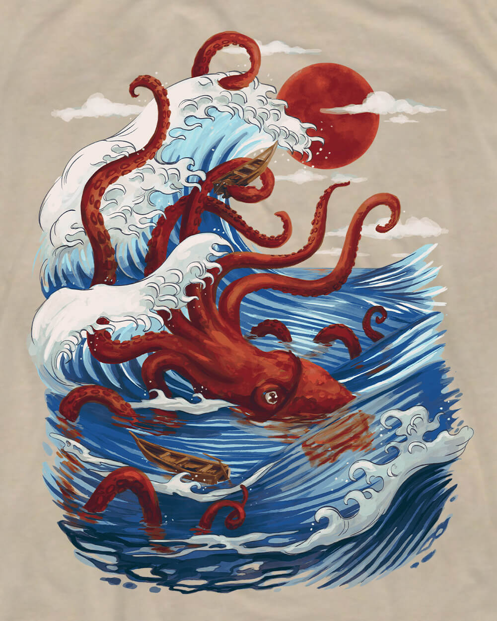 Ocean Wrath Tee-Cream-Regular-Swatch--Model---L