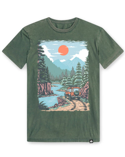 Offroad Escape Vintage Tee-Vintage Royal Pine-Regular-Mock--Model---L