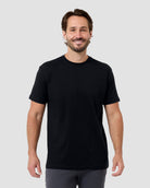 Pima Cotton Tee-Black-Regular-Front--Model---L