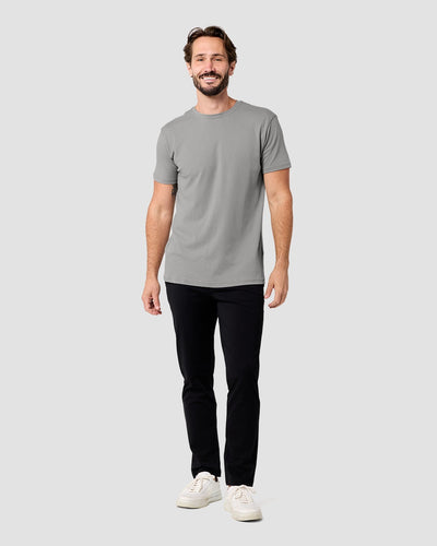 Pima Cotton Tee-Grey-Regular-Full--Model---L