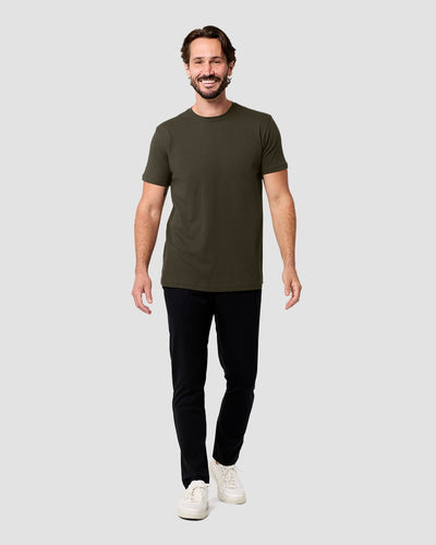 Pima Cotton Tee-Midnight Olive-Regular-Full--Model---L