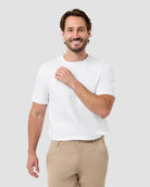 Pima Cotton Tee-White-Regular-Front Detail--Model---L
