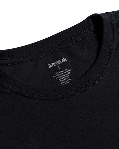 Pima Cotton Tee-Black-Regular-Detail--Model---L