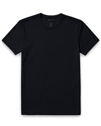 Pima Cotton Tee-Black-Regular-Mock--Model---L