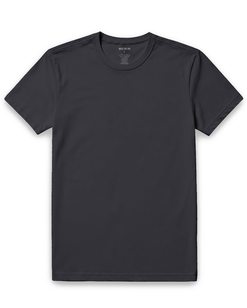 Pima Cotton Tee-Charcoal-Regular-Mock--Model---L