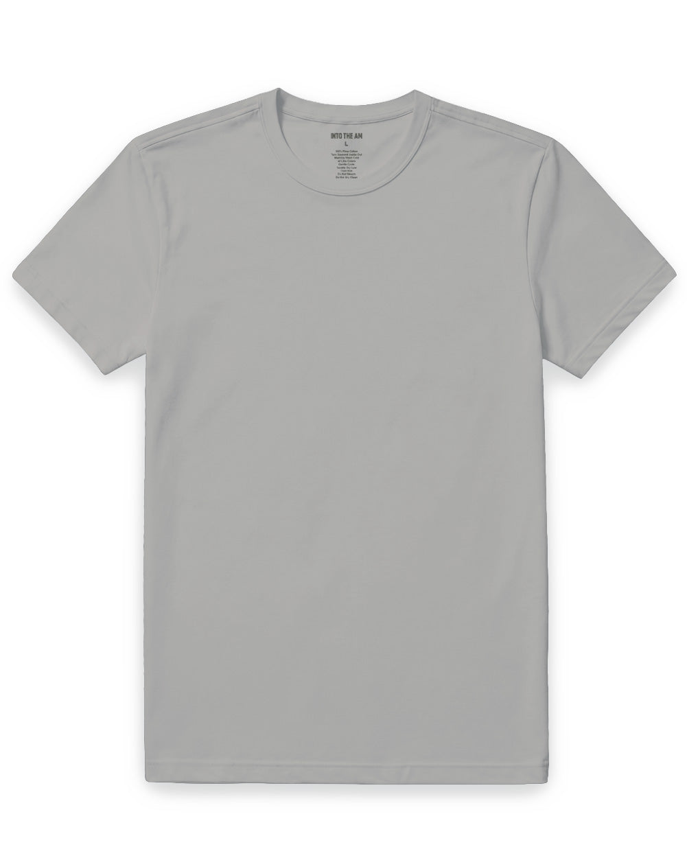 Pima Cotton Tee-Grey-Regular-Mock--Model