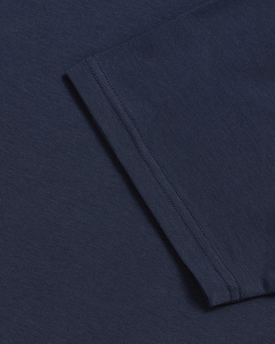 Pima Cotton Tee-Navy-Regular-Detail--Model---L