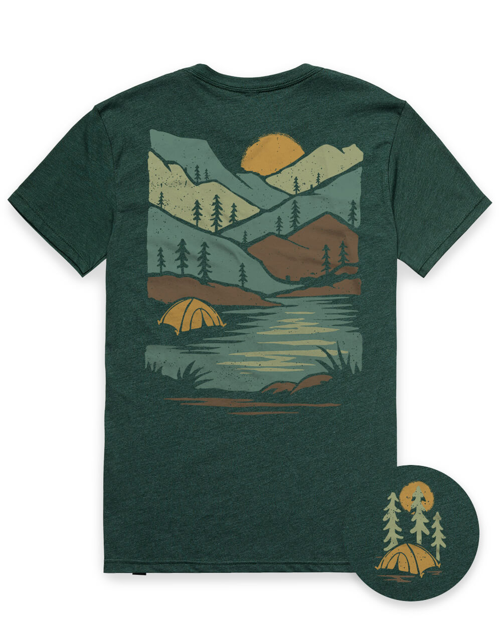 Pinehaven Tee-Heather Forest-Regular-Mock--Model---L