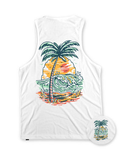 Pineapple Paradise Tank-White-Regular-Mock--Model---L