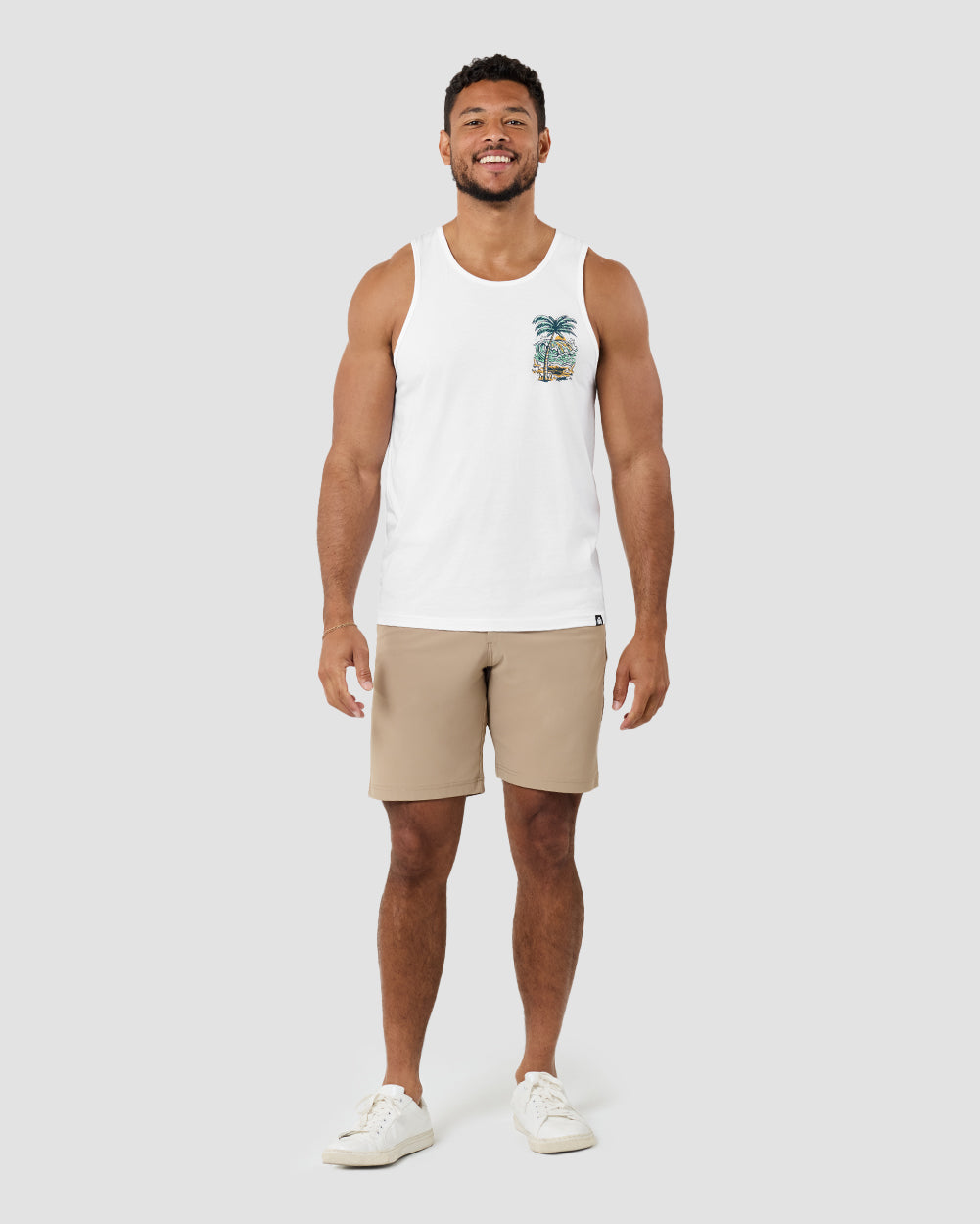 Pineapple Paradise Tank-White-Regular-Full--Model---L