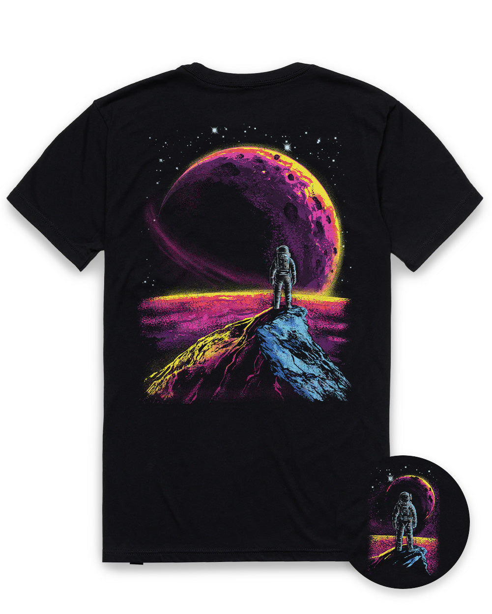 Planet Gaze Tee-Black-Regular-Mock--Model---L