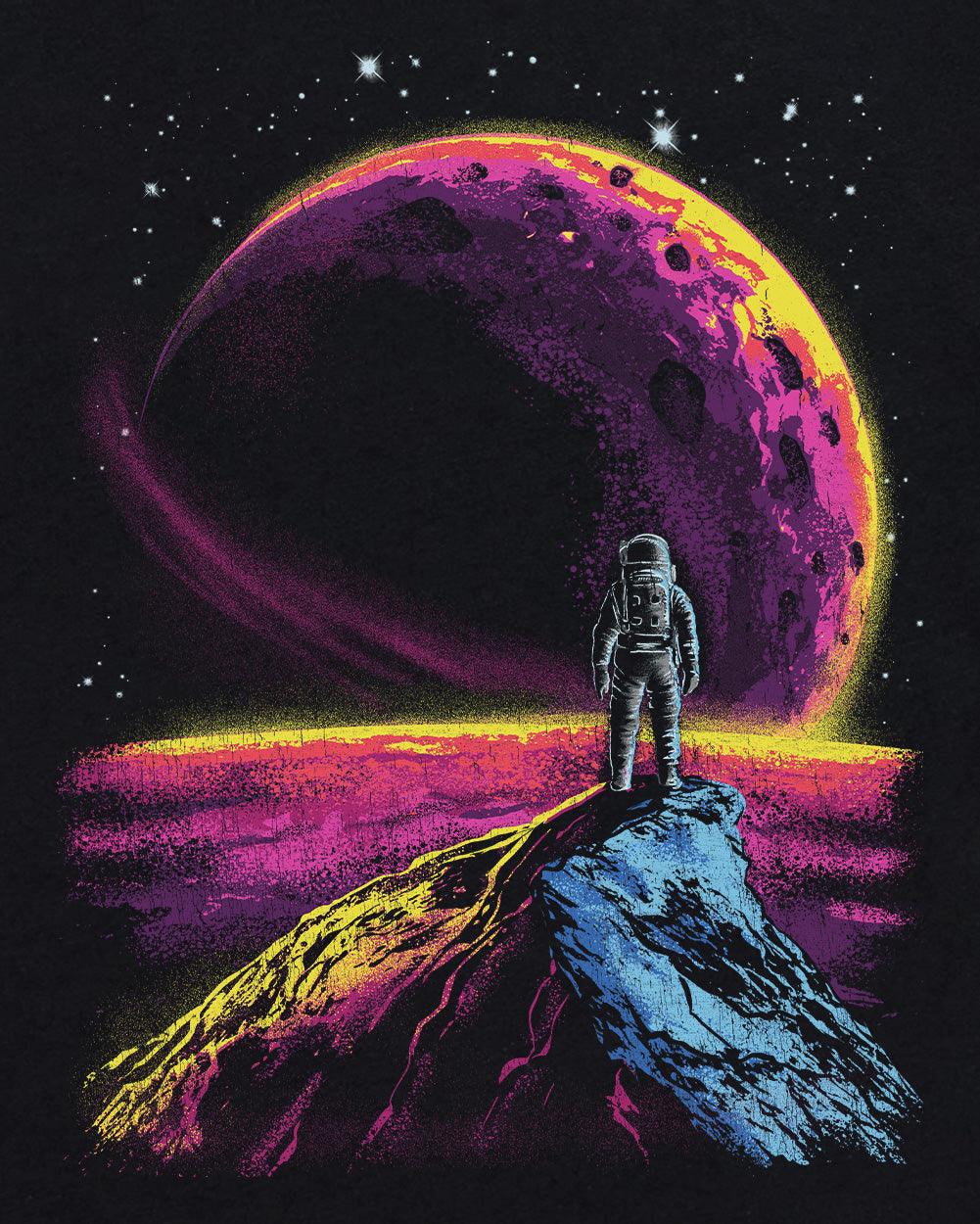 Planet Gaze Tee-Black-Regular-Swatch--Model---L