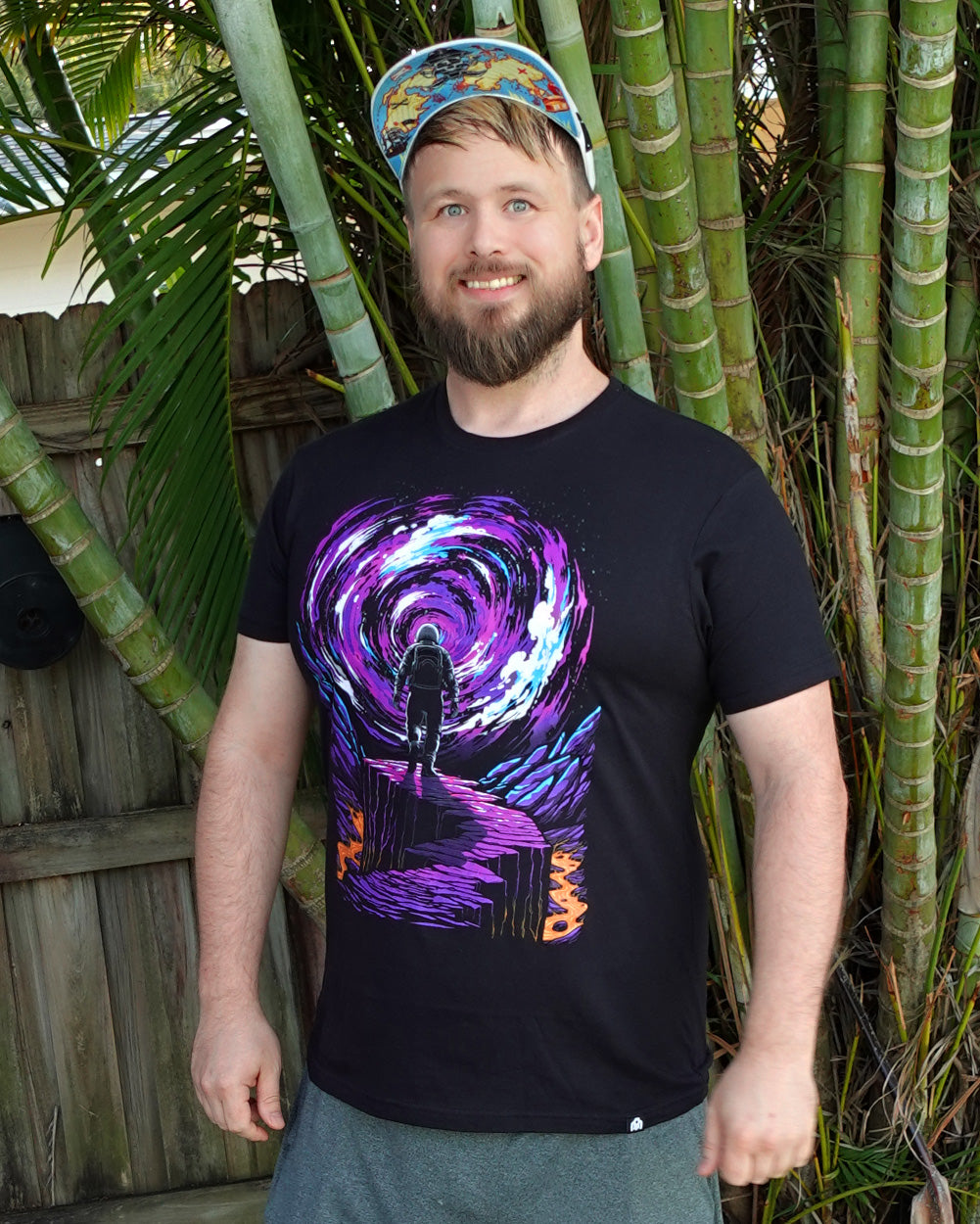 Event Horizon Glow-in-the-Dark Tee-Black-Regular-Lifestyle--Model---L