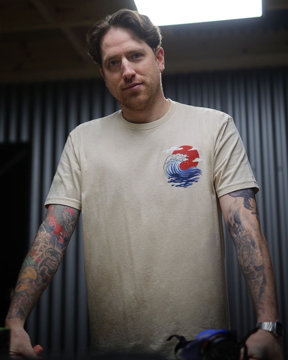 Ocean Wrath Tee-Cream-Regular-Lifestyle--Model---L