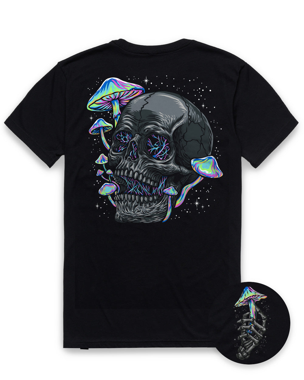 Psychedelic Decay Tee-Black-Regular-Mock--Model---L