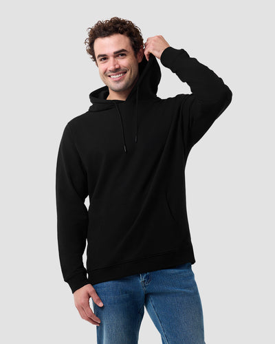 Pullover Hoodie (Classic Pocket) - Non-Branded-Black-Regular-Front--Model---L