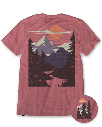 Purple Peaks II Tee-Heather Mauve-Regular-Mock--Model---L