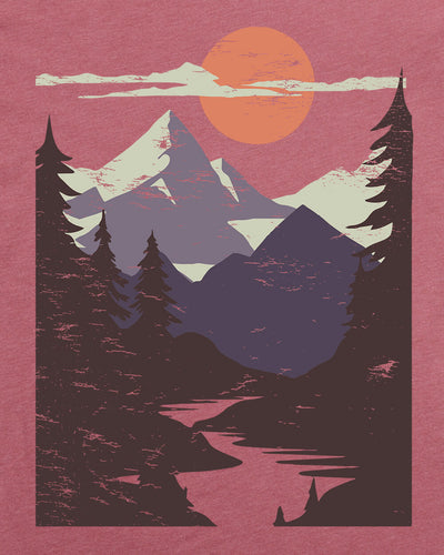 Purple Peaks II Tee-Heather Mauve-Regular-Swatch--Model---L