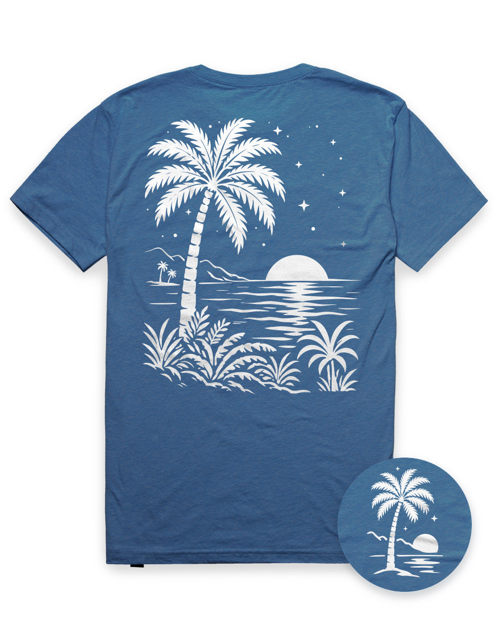 Quiet Tides Tee-Heather Cool Blue-Regular-Mock--Model---L