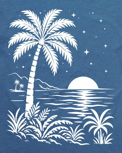 Quiet Tides Tee-Heather Cool Blue-Regular-Swatch--Model---L