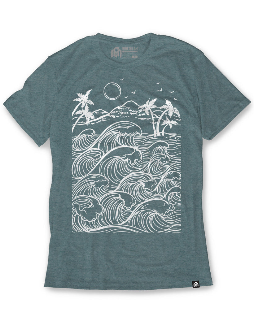 Raging Sea Tee-Indigo-Front