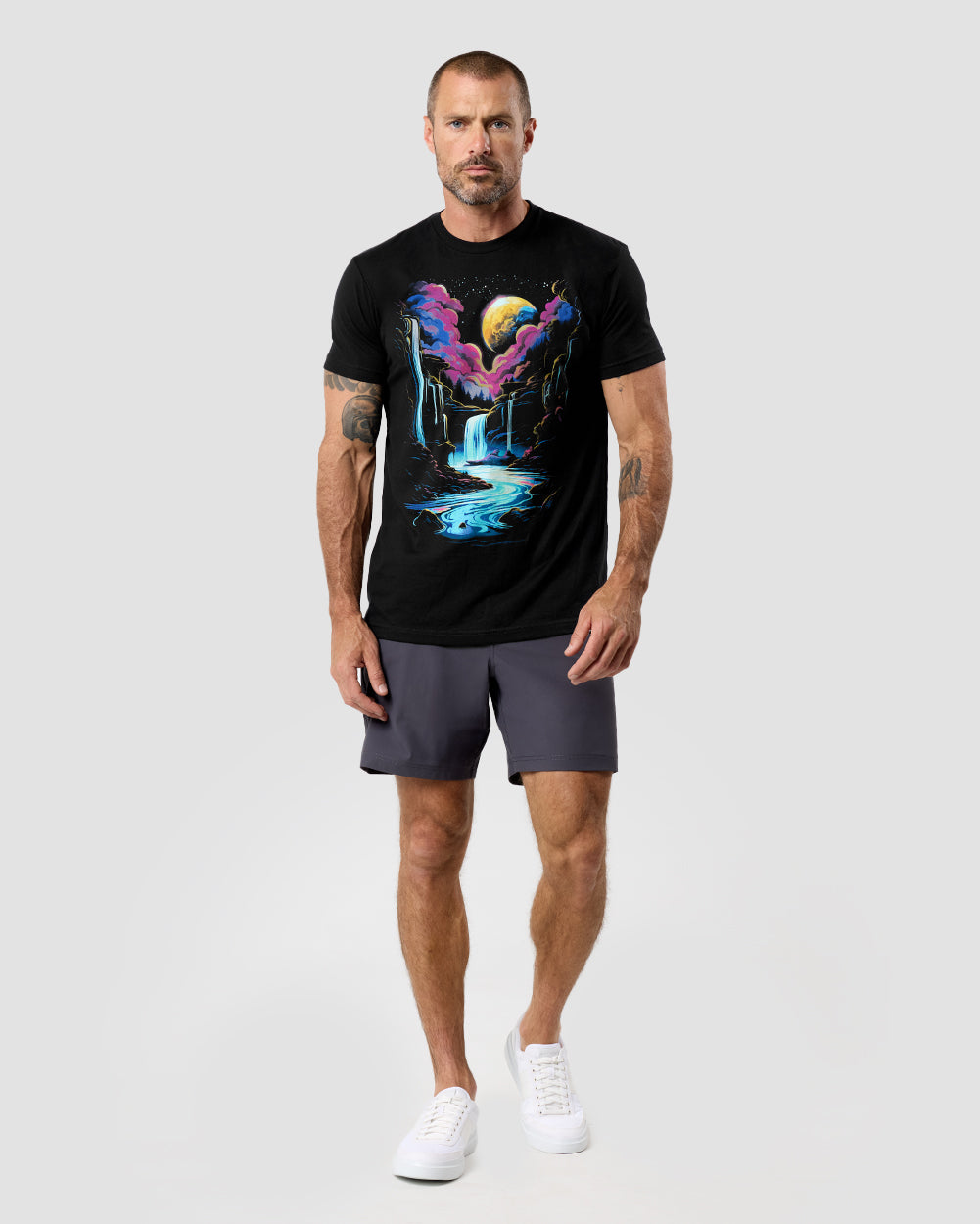 Rainbow Rift Tee-Black-Regular-Full--Model---L