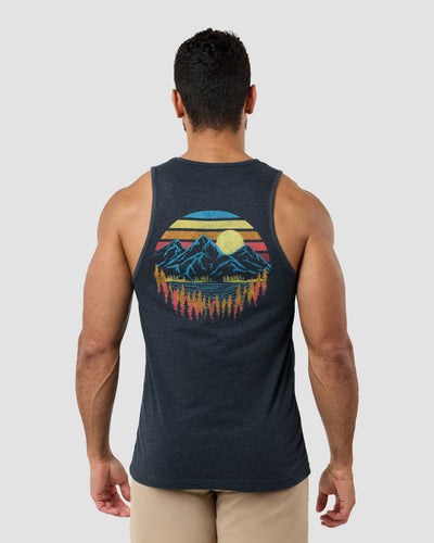 Retro Peaks Tank-Navy-Regular-Back--Model---L