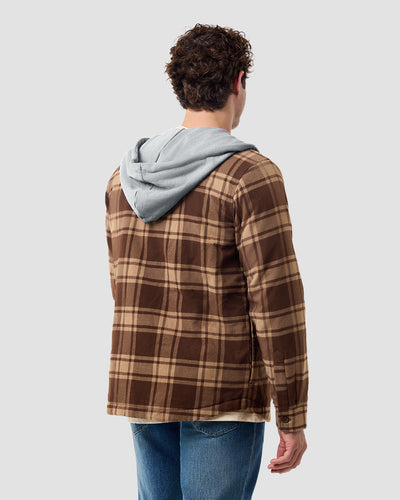 Ridgeview Flannel Jacket-Brown Multi Plaid-Regular-Back--Model---L