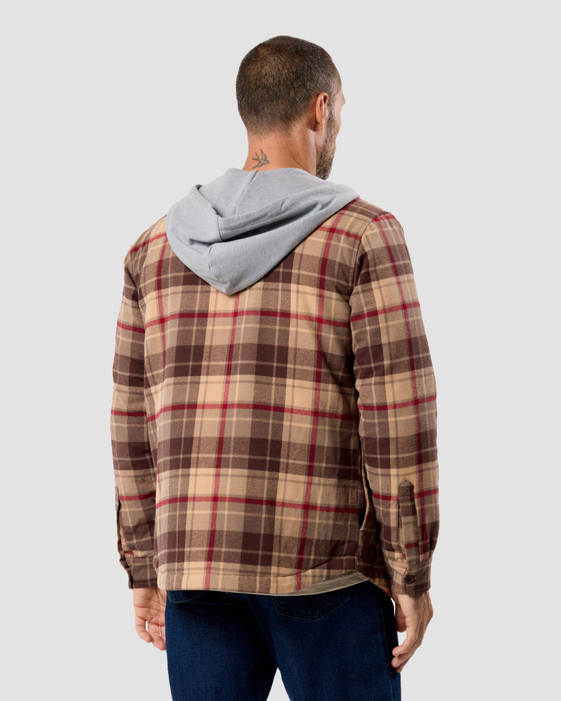 Ridgeview Flannel Jacket - Non-Branded-Beige Multi Plaid-Regular-Back--Zac---L