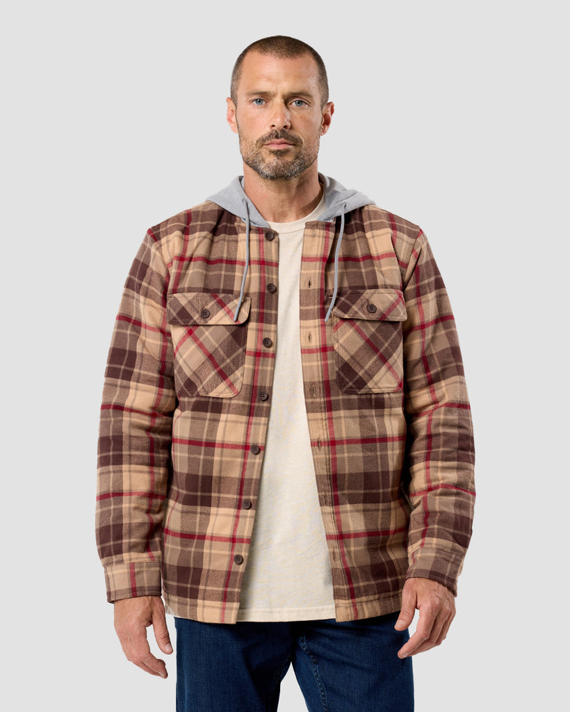 Ridgeview Flannel Jacket - Non-Branded-Beige Multi Plaid-Regular-Front--Zac---L