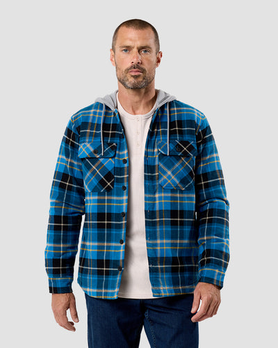 Ridgeview Flannel Jacket-Blue Multi Plaid-Regular-Front--Model---L