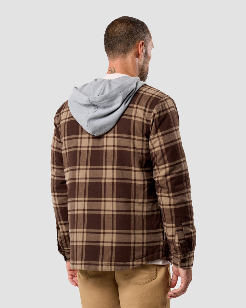 Ridgeview Flannel Jacket - Non-Branded-Brown Multi Plaid-Regular-Back--Zac---L