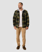 Ridgeview Flannel Jacket-Dark Olive Multi Plaid-Regular-Full--Model---L