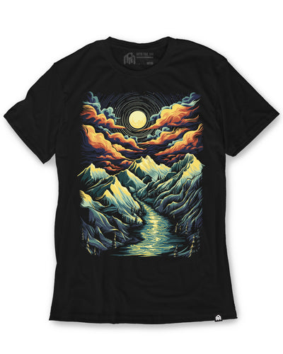 River Valley Tee-Black-Regular-Mock--Model---M