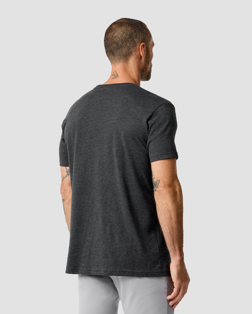 Rooted Relic Tee-Charcoal-Regular-Back--Model---L