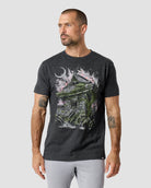 Rooted Relic Tee-Charcoal-Regular-Front--Model---L