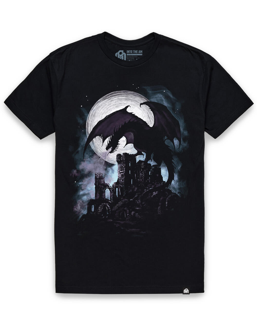 Shadowed Reign Tee-Black-Regular-Mock--Model---L