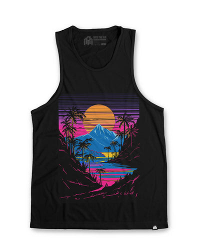 Sherbet Shores Tank-Black-Regular-Mock--Model---L