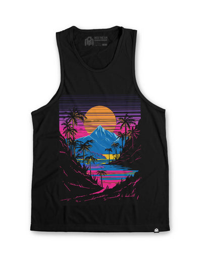 Sherbert Shores Tank-Black-Regular-Mock--Model---M