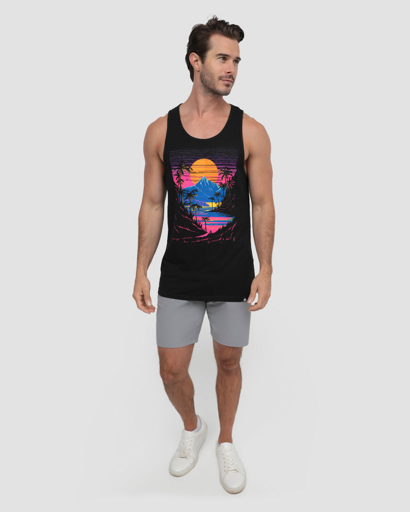 Sherbert Shores Tank-Black-Regular-Full--Model---M