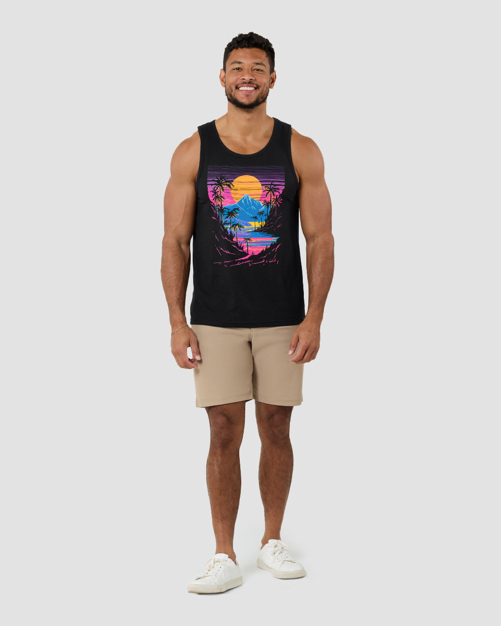 Sherbet Shores Tank-Black-Regular-Full--Model---L