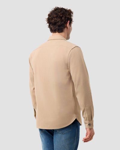 Sierra Shirt Jacket-Beige-Regular-Back--Model---L