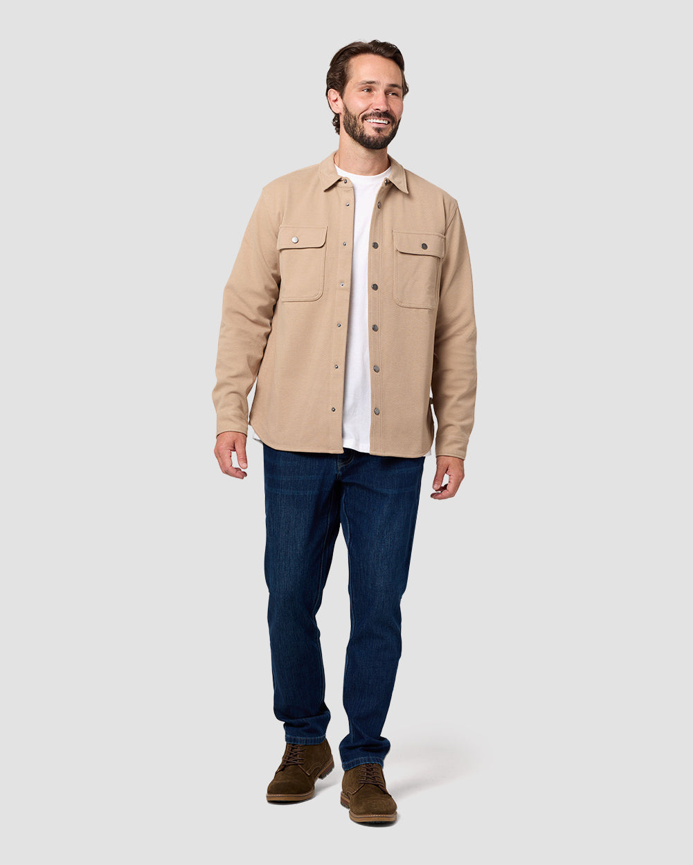 Sierra Shirt Jacket-Beige-Regular-Full--Model---L