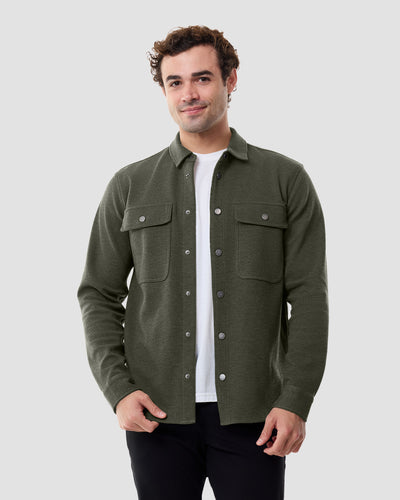 Sierra Shirt Jacket-Midnight Olive-Regular-Front--Model---M