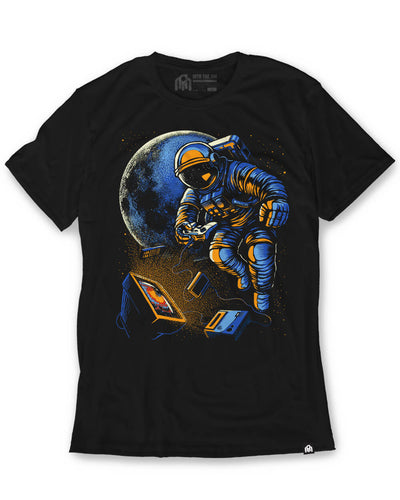 Space Arcade Tee-Black-Regular-Mock--Model---L