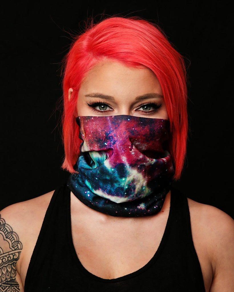 Space Fade Seamless Mask Bandana - Model - Front