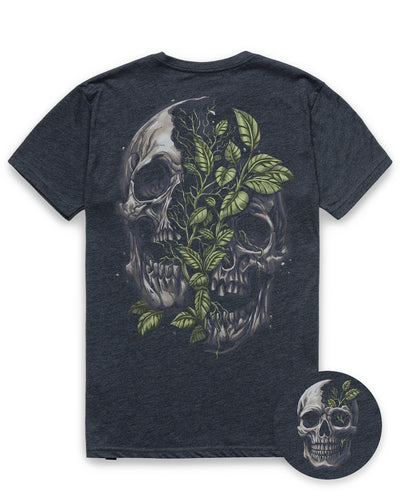 Split Nature Tee-Charcoal-Regular-Mock--Model---L