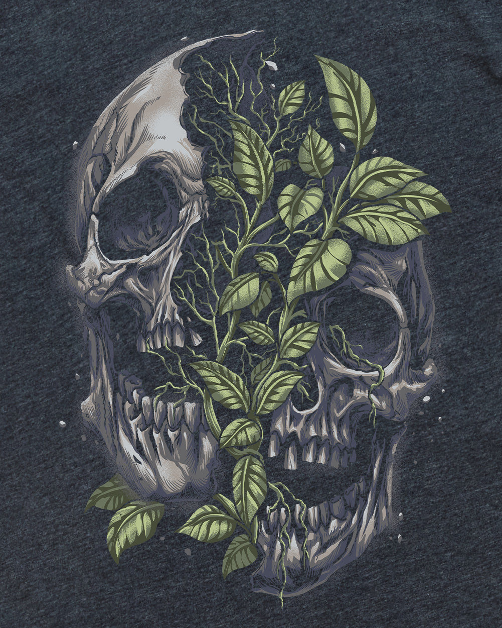 Split Nature Tee-Charcoal-Regular-Mock--Model---L