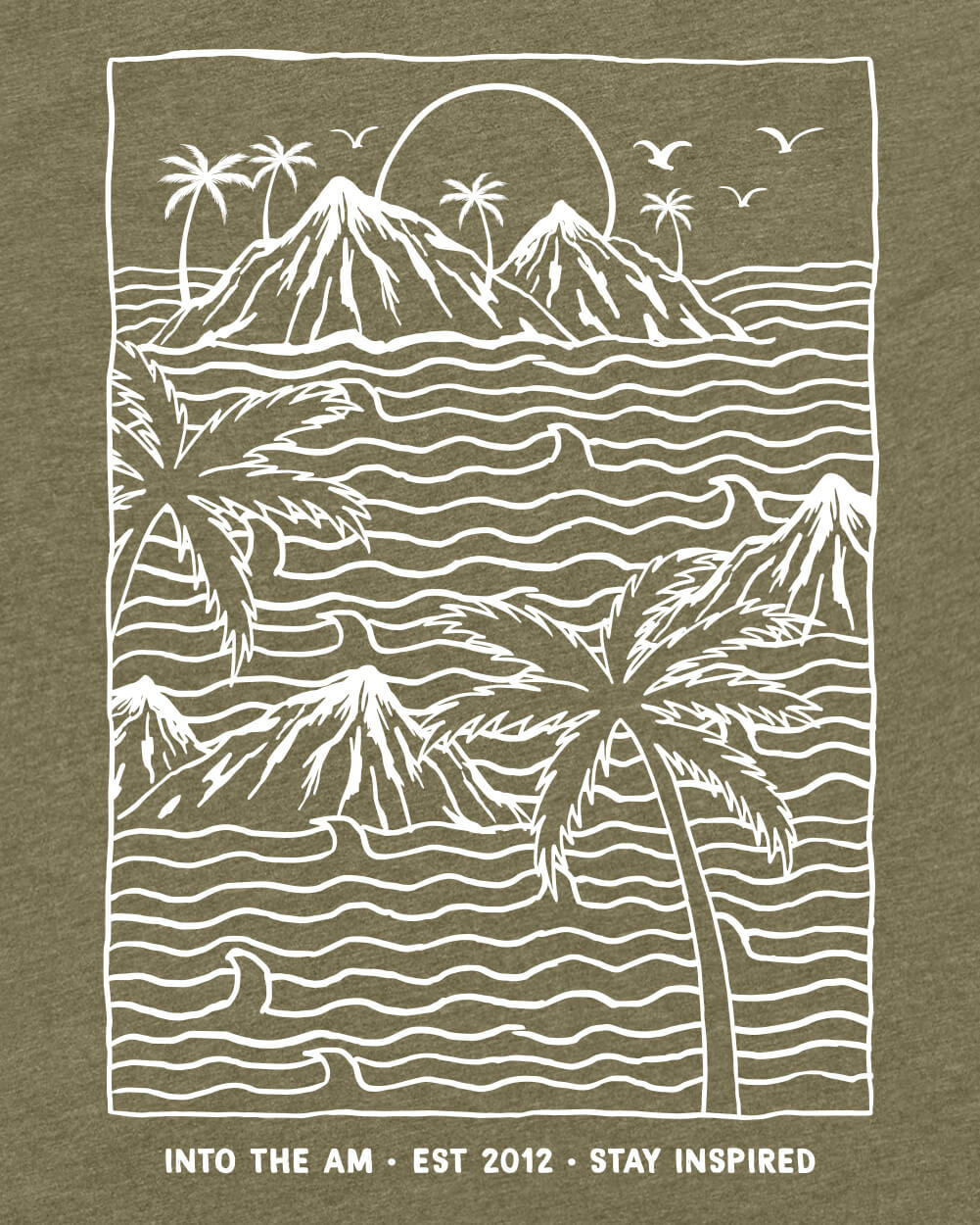 Summer Islands Tee-Olive Green-Regular-Swatch--Model---L